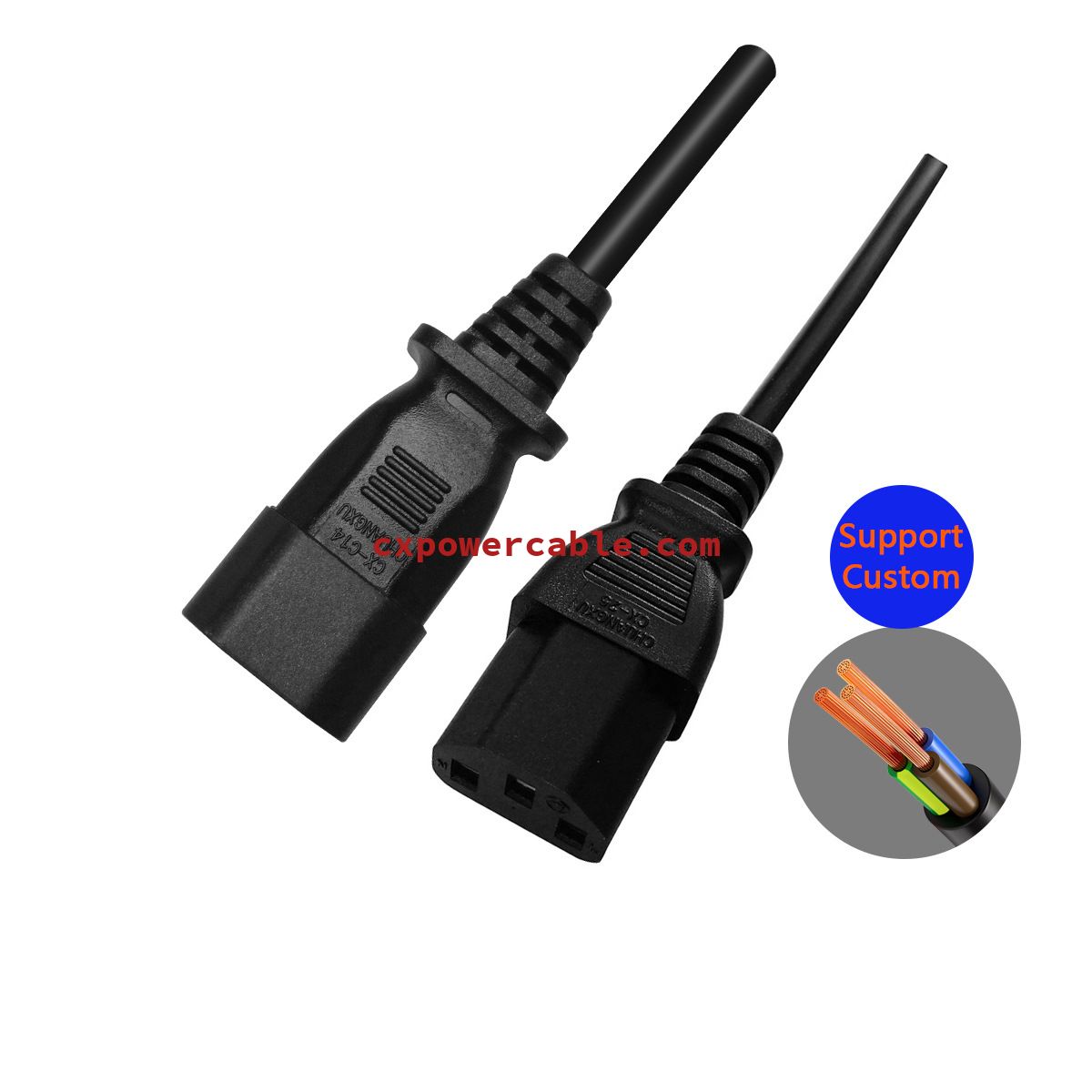 SAA certified 3pin male plug to female tail plug extension power cable