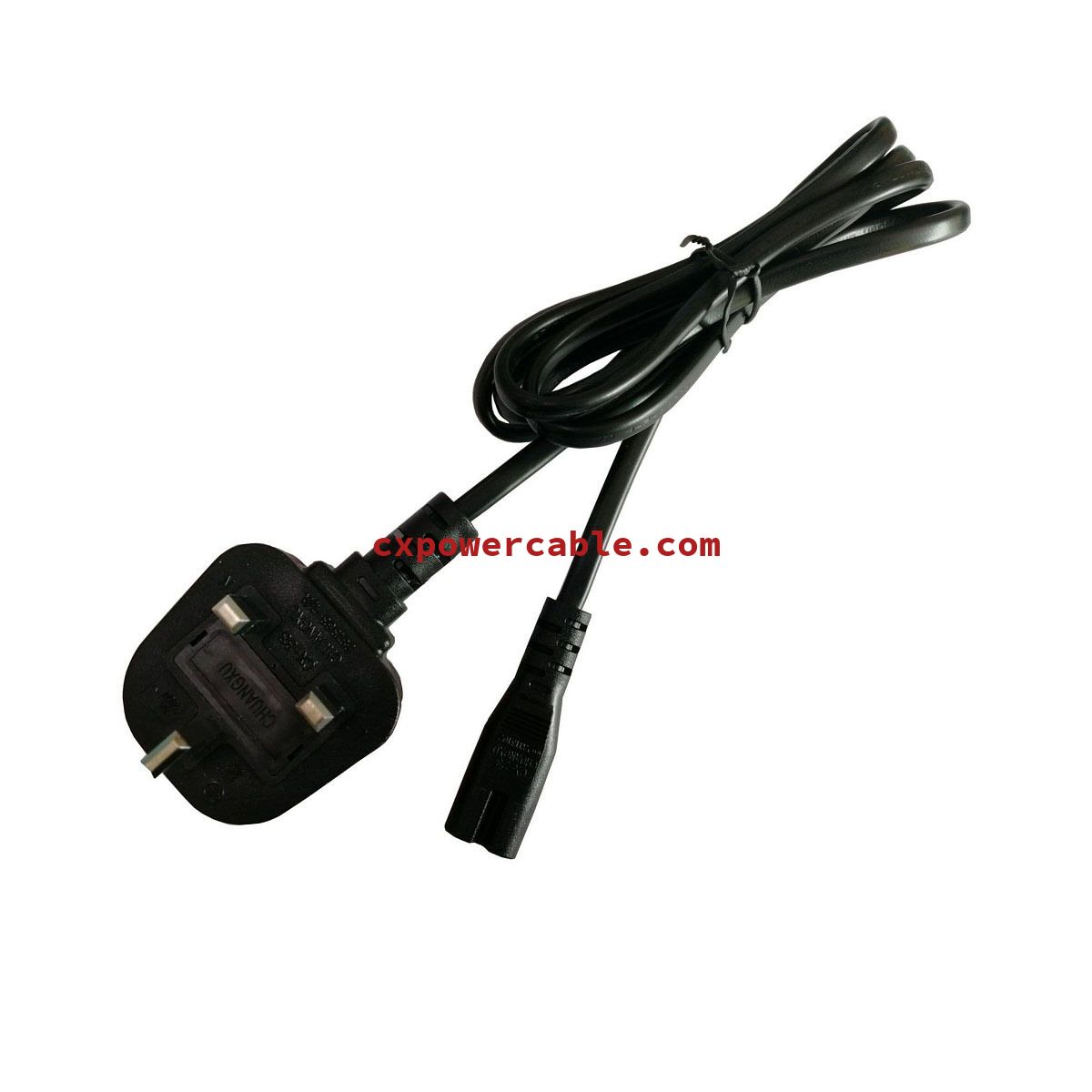 UK style 3pin plug BS certified + 3pin tail plug power cable