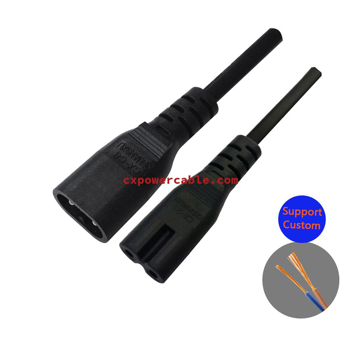 figure 8 plug to male plug extension AC power cable