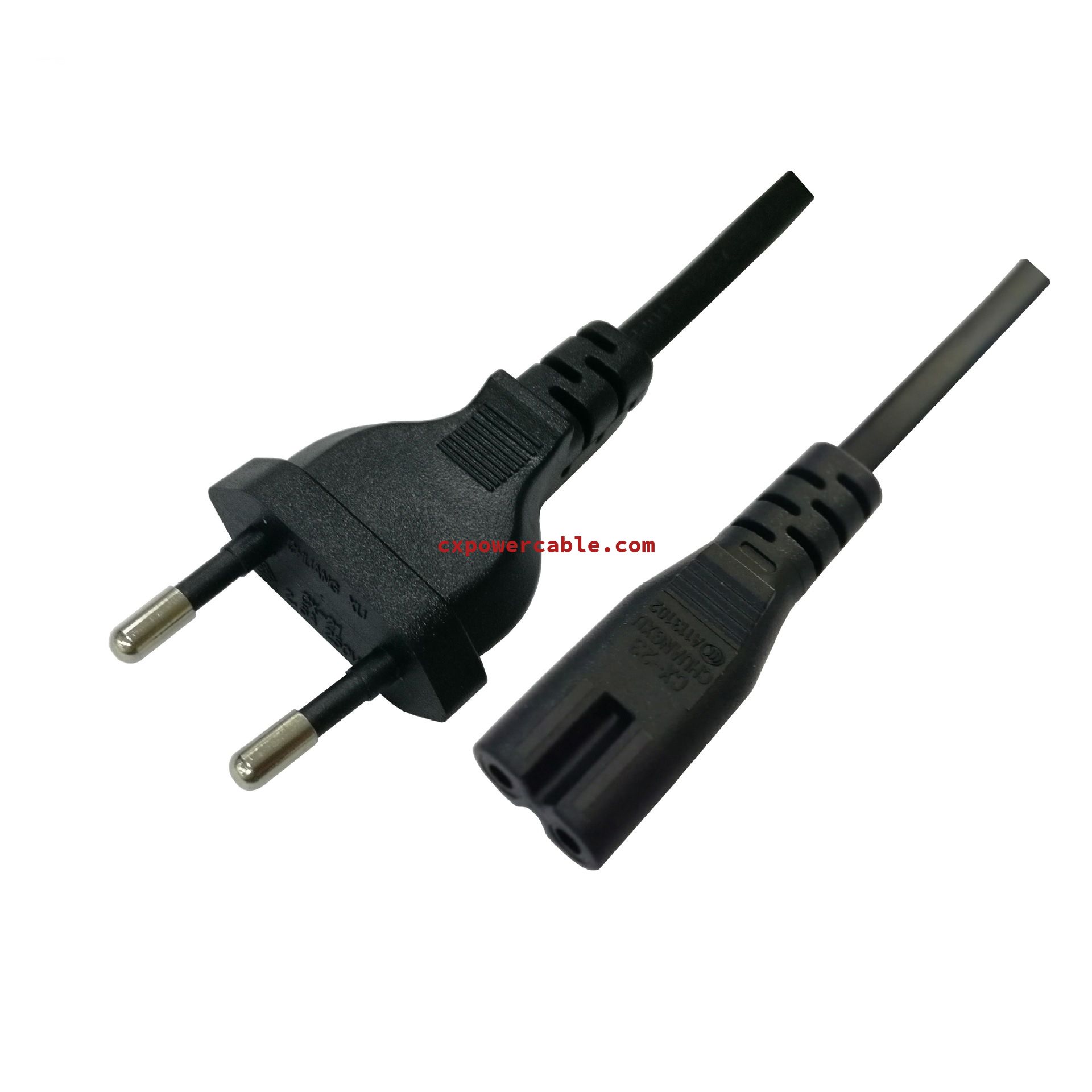 EU style 2pin plug + figure 8 tail plug power cable